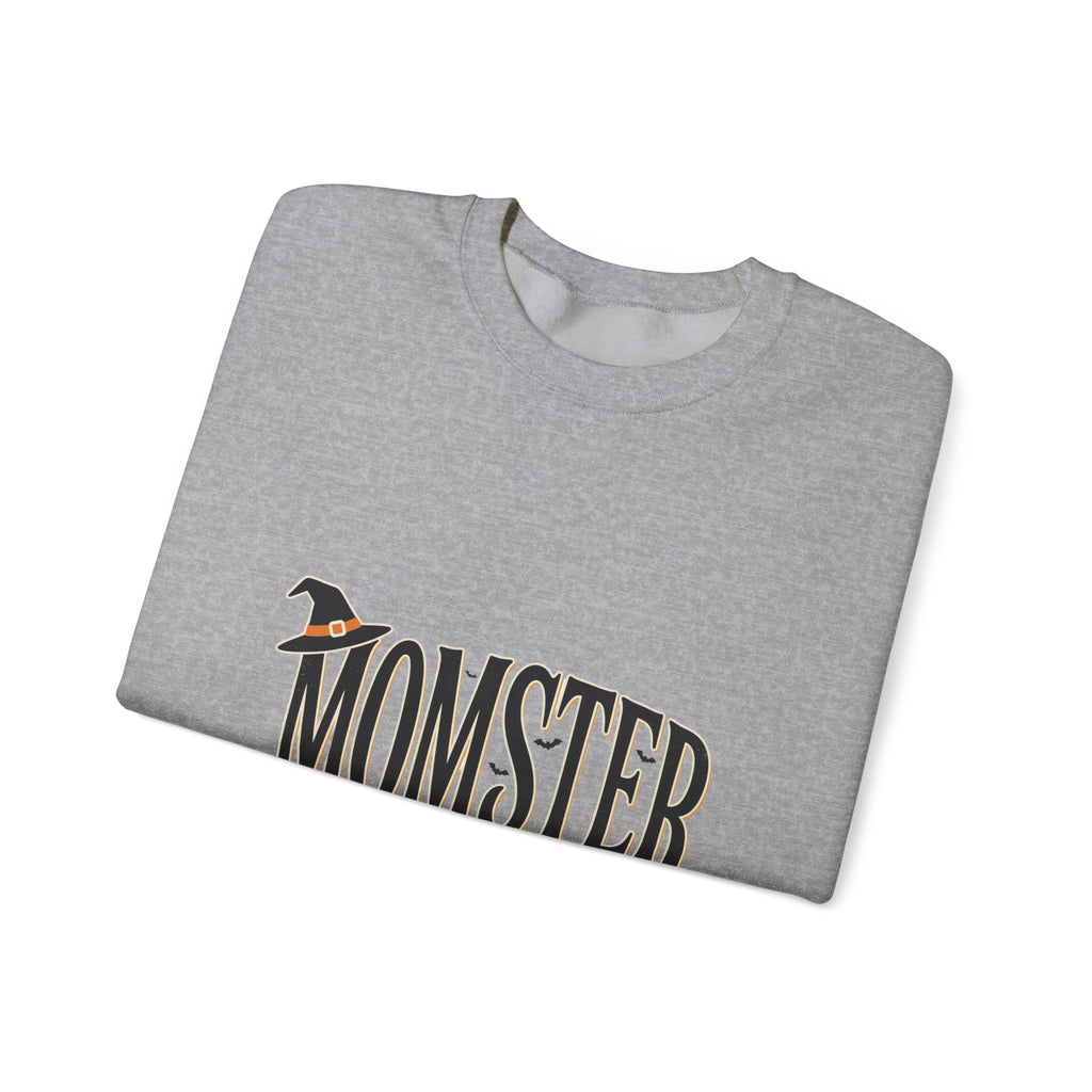 Momster Sweatshirt — Halloween Mom Crewneck with Witch Hat & Broom