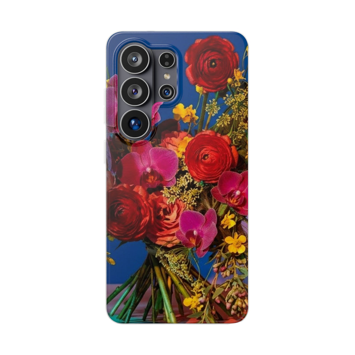 Floral Bouquet Flexi Case — Vibrant Red & Pink Flowers Phone Cover