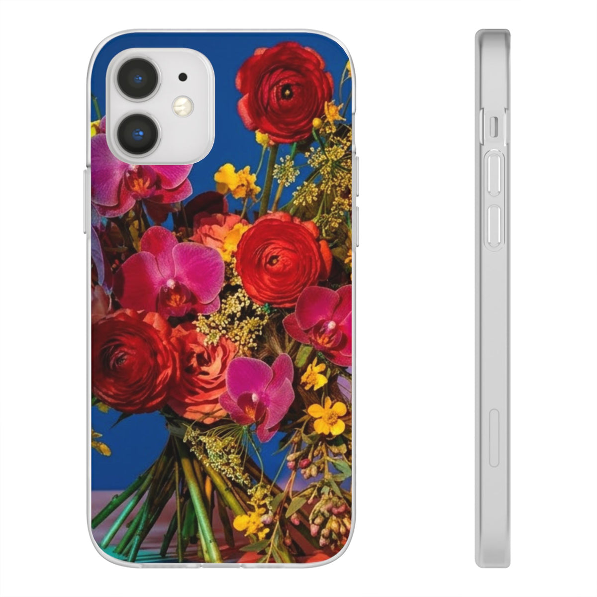 Floral Bouquet Flexi Case — Vibrant Red & Pink Flowers Phone Cover