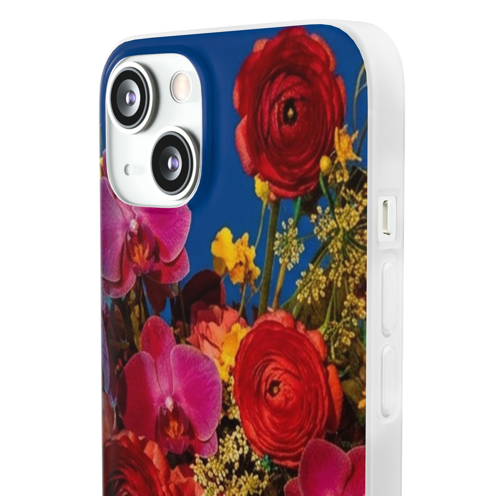 Floral Bouquet Flexi Case — Vibrant Red & Pink Flowers Phone Cover