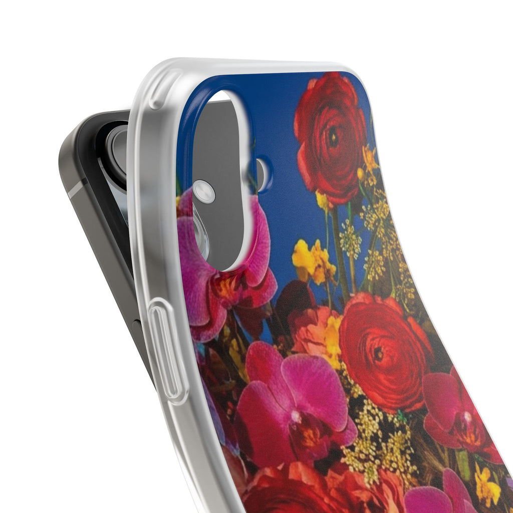 Floral Bouquet Flexi Case — Vibrant Red & Pink Flowers Phone Cover