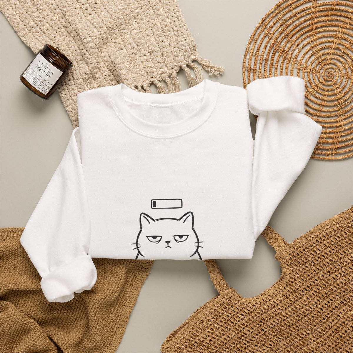Patience 1% Cat Crewneck Sweatshirt | Grumpy Humor, Sarcastic Typography