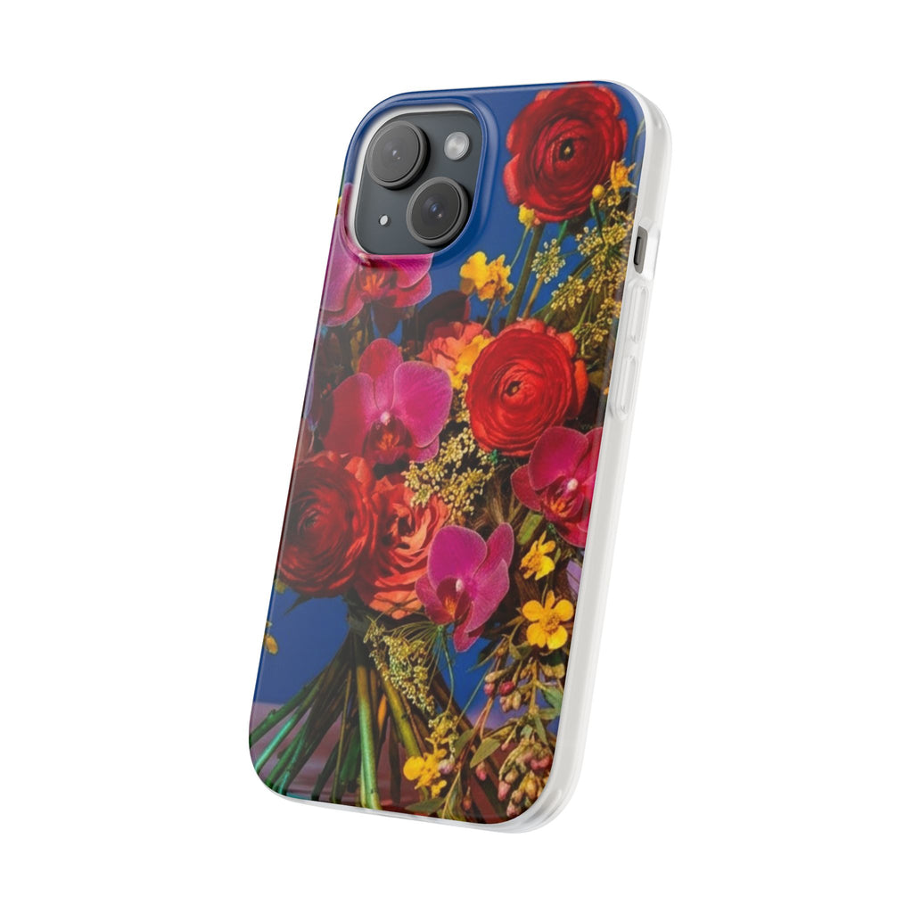 Floral Bouquet Flexi Case — Vibrant Red & Pink Flowers Phone Cover