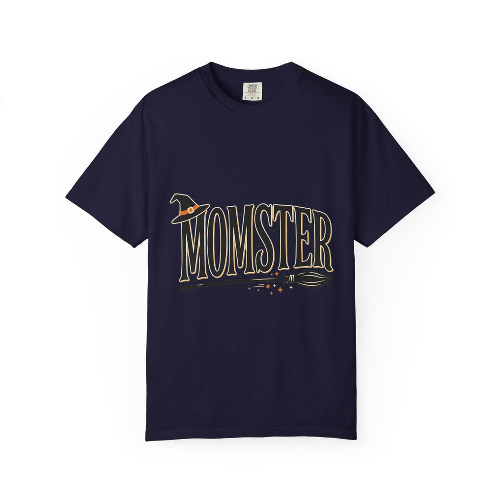 Momster Halloween T-Shirt — Witch Hat & Broom Mom Tee
