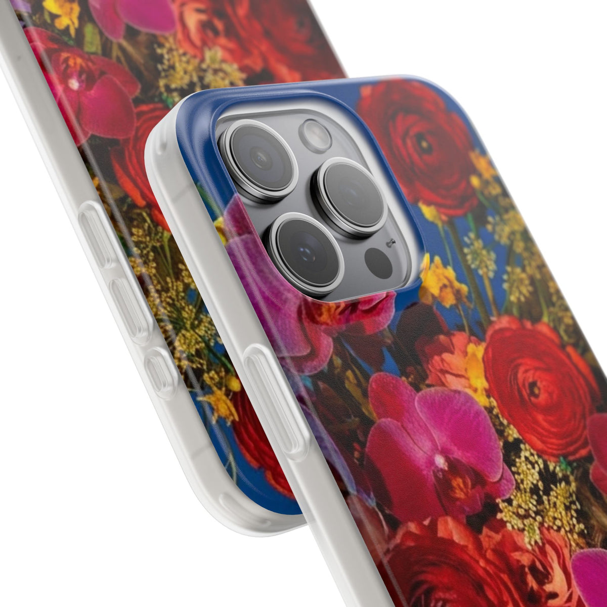 Floral Bouquet Flexi Case — Vibrant Red & Pink Flowers Phone Cover