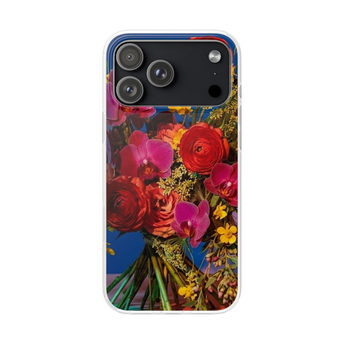 Floral Bouquet Flexi Case — Vibrant Red & Pink Flowers Phone Cover