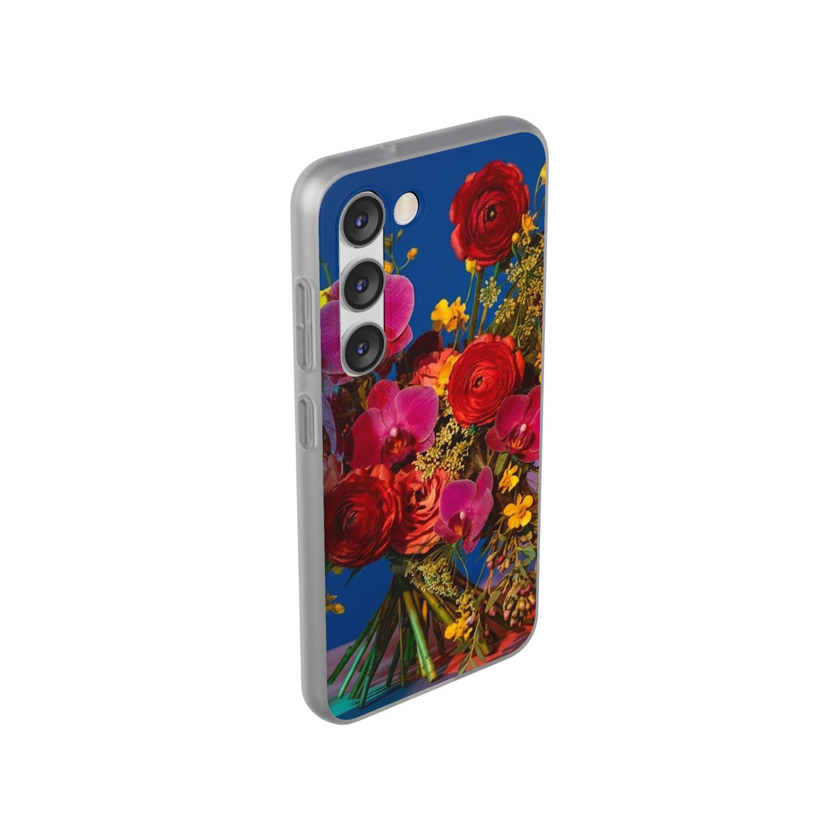 Floral Bouquet Flexi Case — Vibrant Red & Pink Flowers Phone Cover