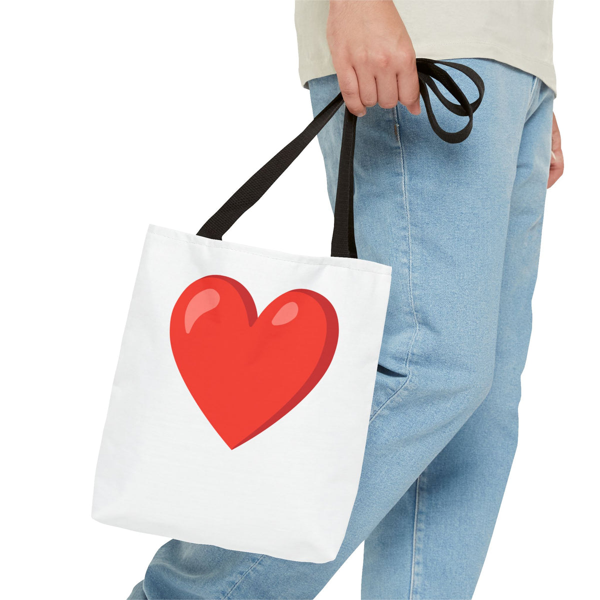 Red Heart Graphic Tote Bag – Cute Valentine’s Day Canvas Shopper