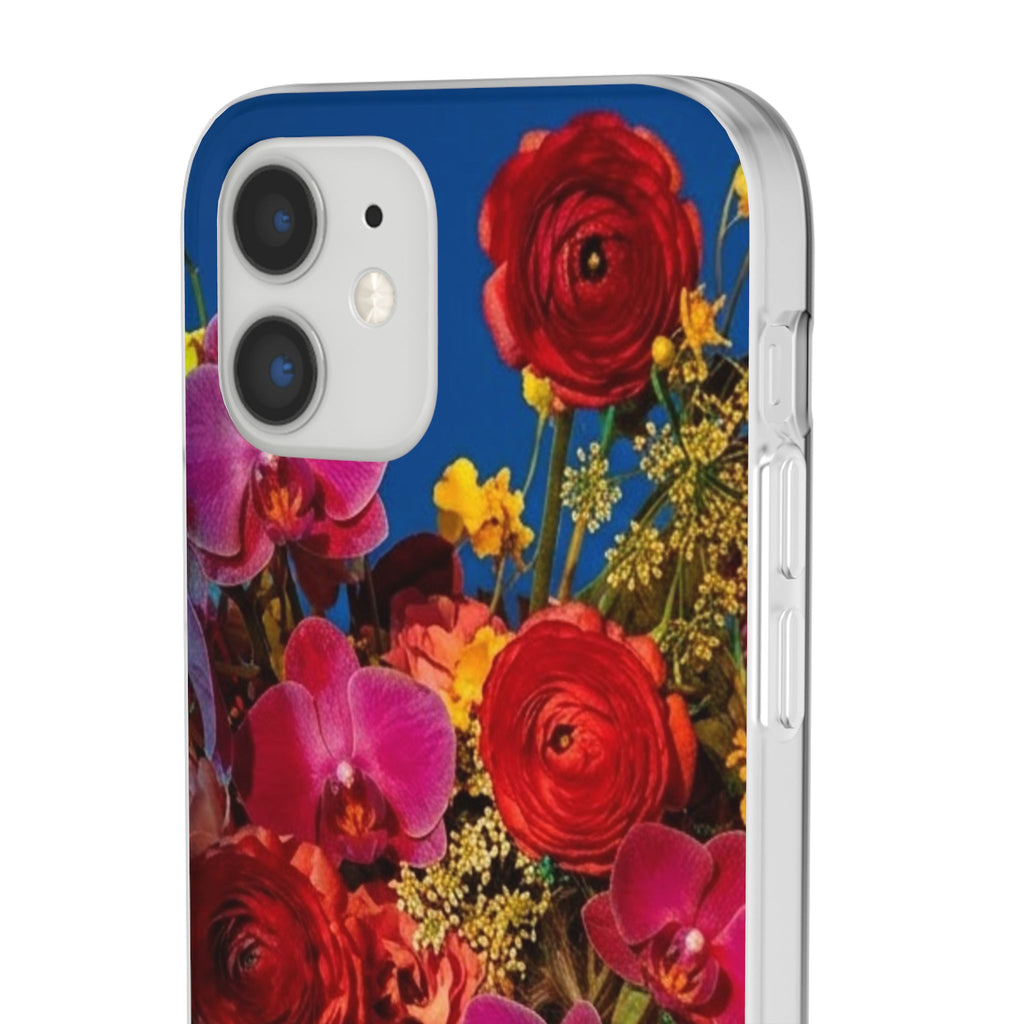 Floral Bouquet Flexi Case — Vibrant Red & Pink Flowers Phone Cover