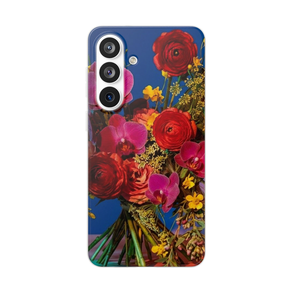 Floral Bouquet Flexi Case — Vibrant Red & Pink Flowers Phone Cover
