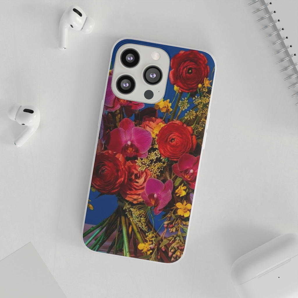 Floral Bouquet Flexi Case — Vibrant Red & Pink Flowers Phone Cover