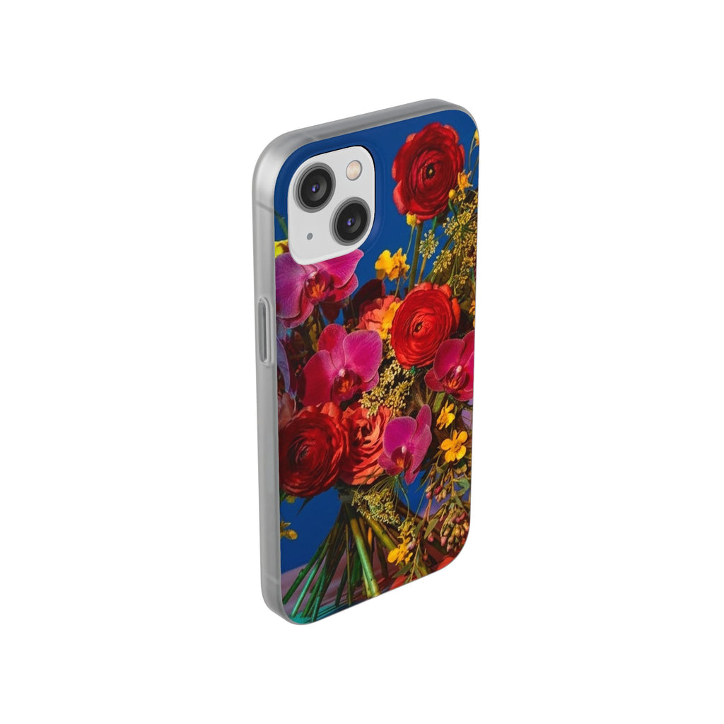 Floral Bouquet Flexi Case — Vibrant Red & Pink Flowers Phone Cover