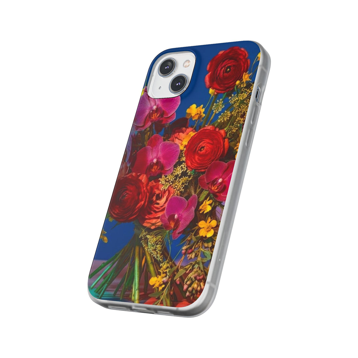 Floral Bouquet Flexi Case — Vibrant Red & Pink Flowers Phone Cover