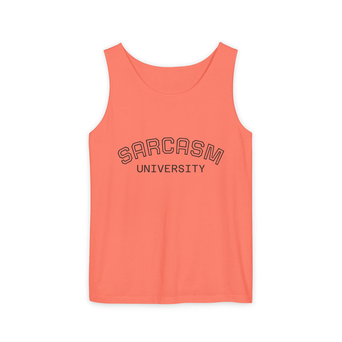 Sarcasm University Tank Top — Funny Collegiate Graphic Tank