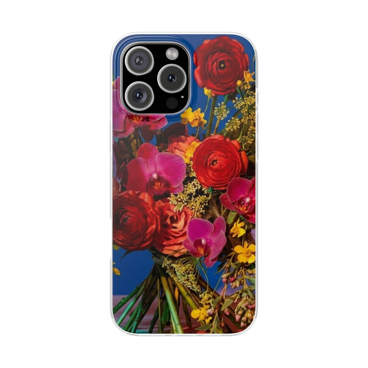 Floral Bouquet Flexi Case — Vibrant Red & Pink Flowers Phone Cover
