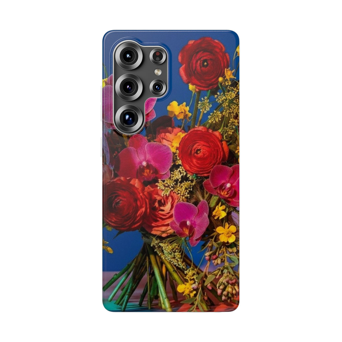 Floral Bouquet Flexi Case — Vibrant Red & Pink Flowers Phone Cover