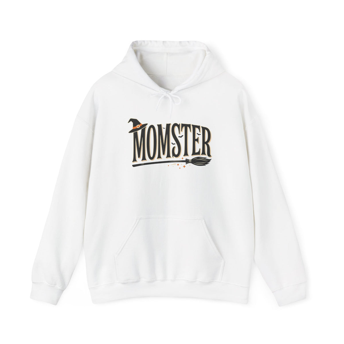 Momster Halloween Hoodie — Witch Hat & Broom Mom Sweatshirt