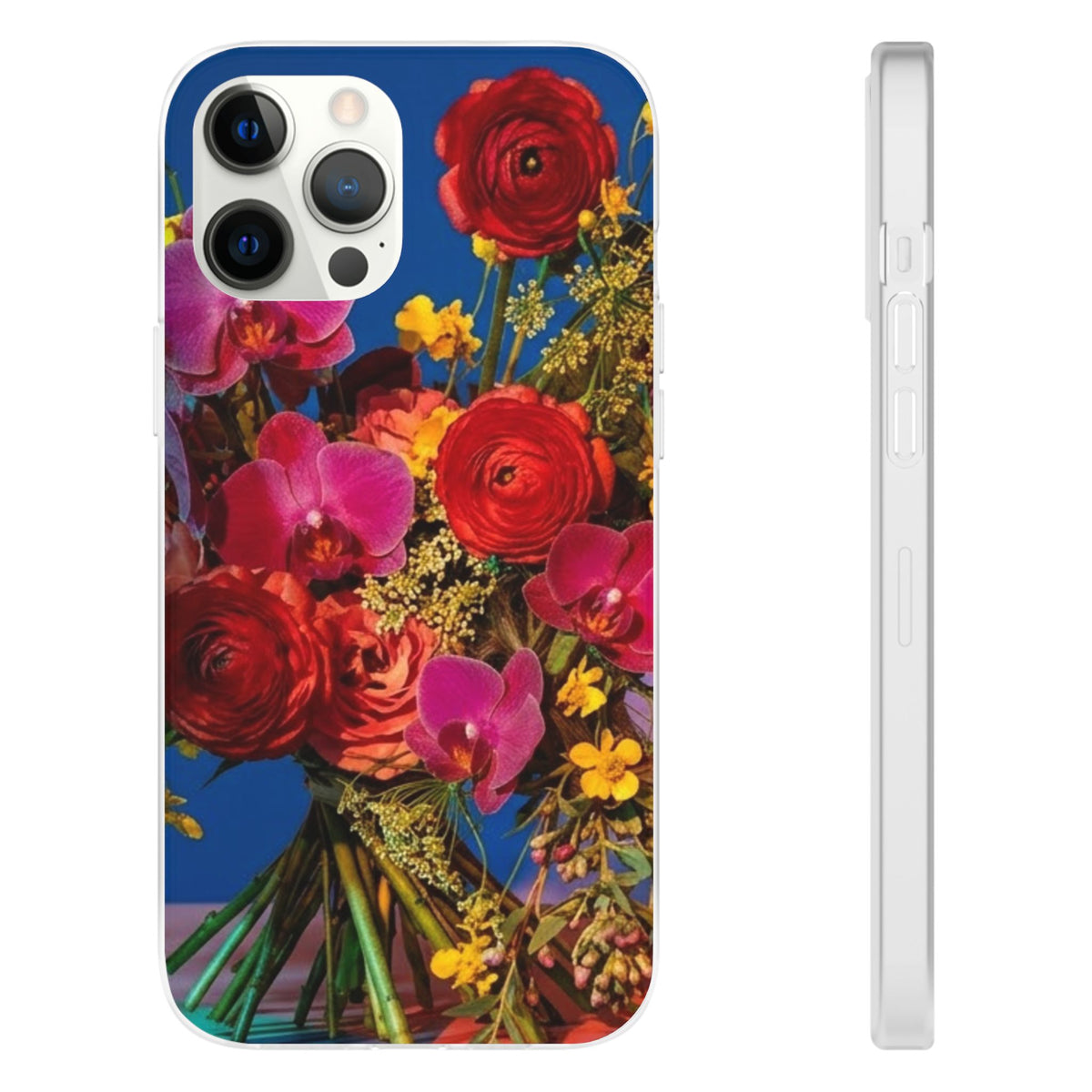 Floral Bouquet Flexi Case — Vibrant Red & Pink Flowers Phone Cover