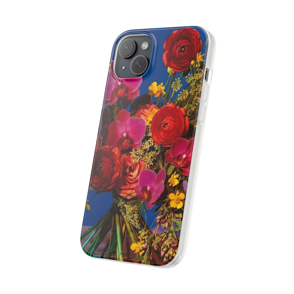 Floral Bouquet Flexi Case — Vibrant Red & Pink Flowers Phone Cover