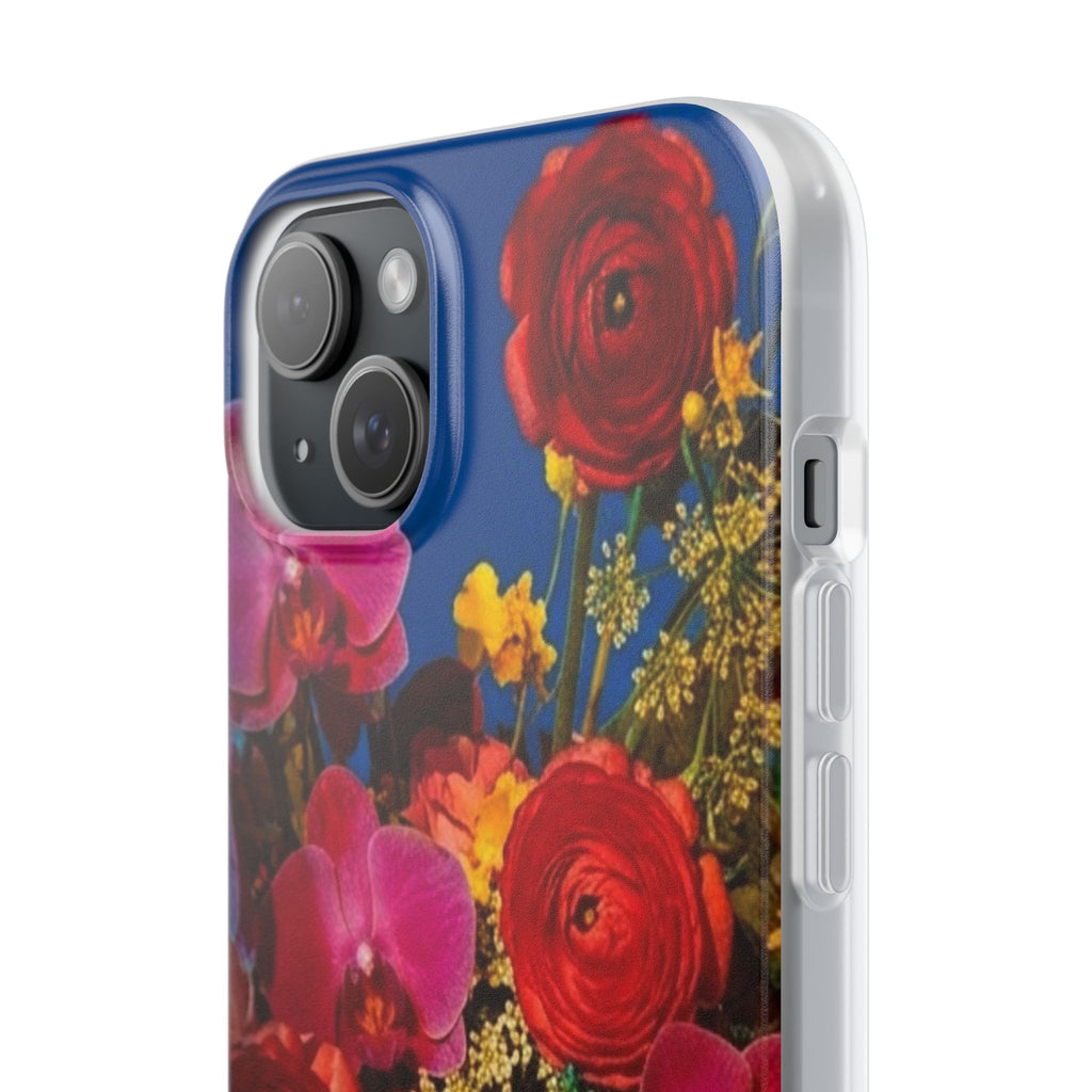 Floral Bouquet Flexi Case — Vibrant Red & Pink Flowers Phone Cover