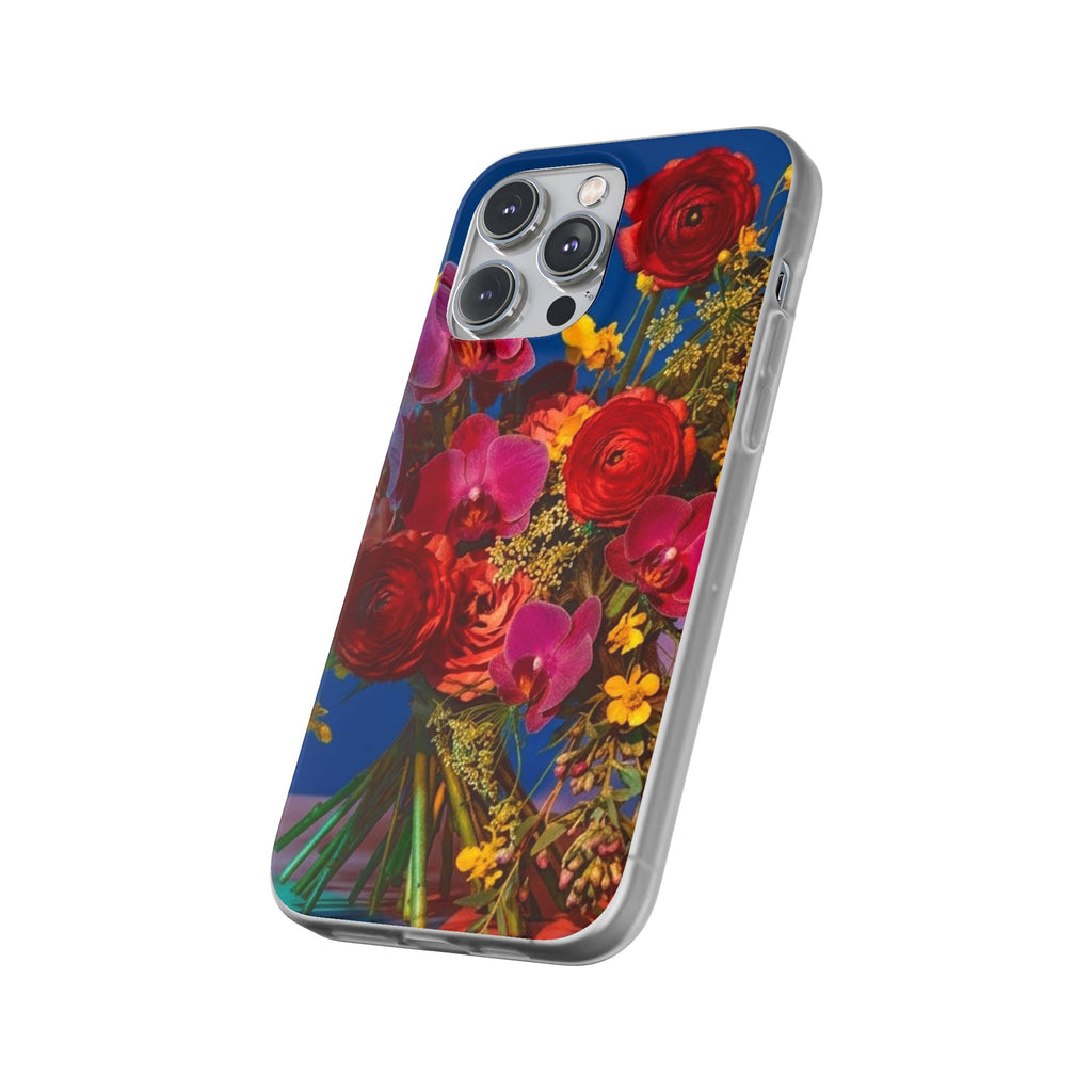 Floral Bouquet Flexi Case — Vibrant Red & Pink Flowers Phone Cover