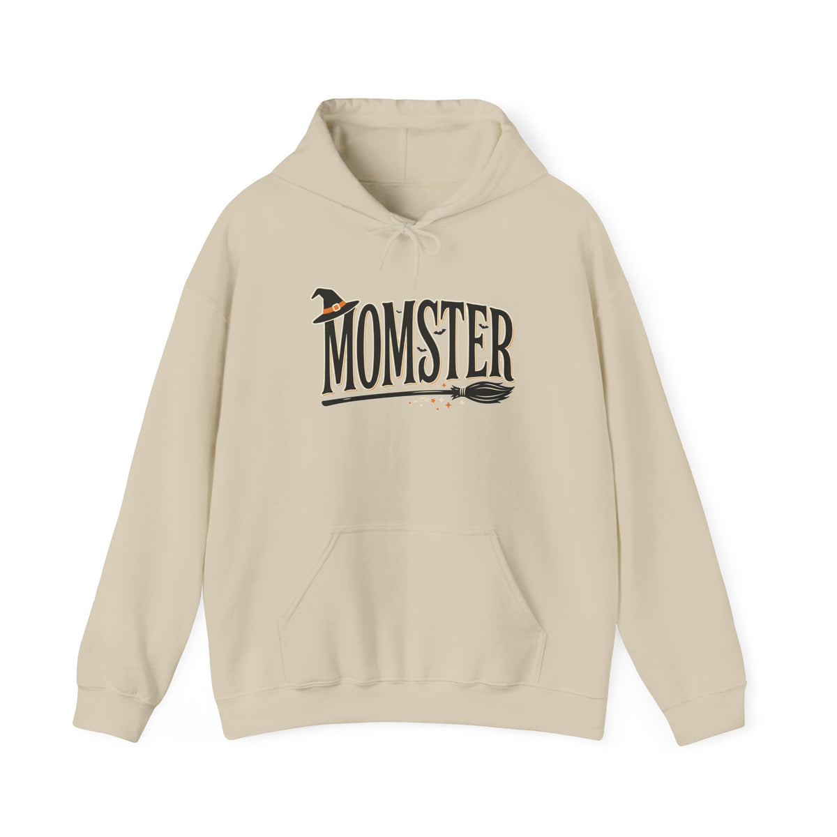 Momster Halloween Hoodie — Witch Hat & Broom Mom Sweatshirt