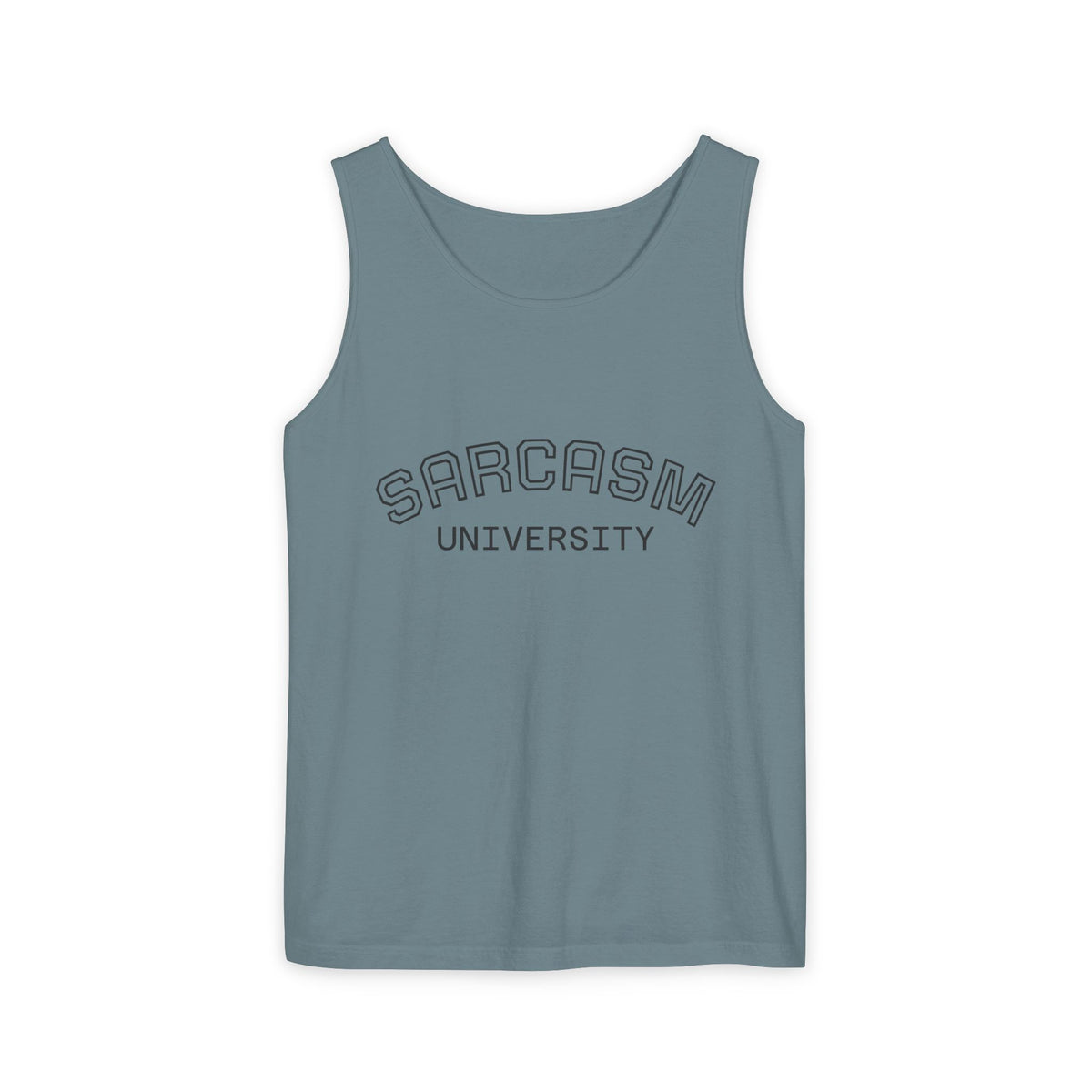 Sarcasm University Tank Top — Funny Collegiate Graphic Tank