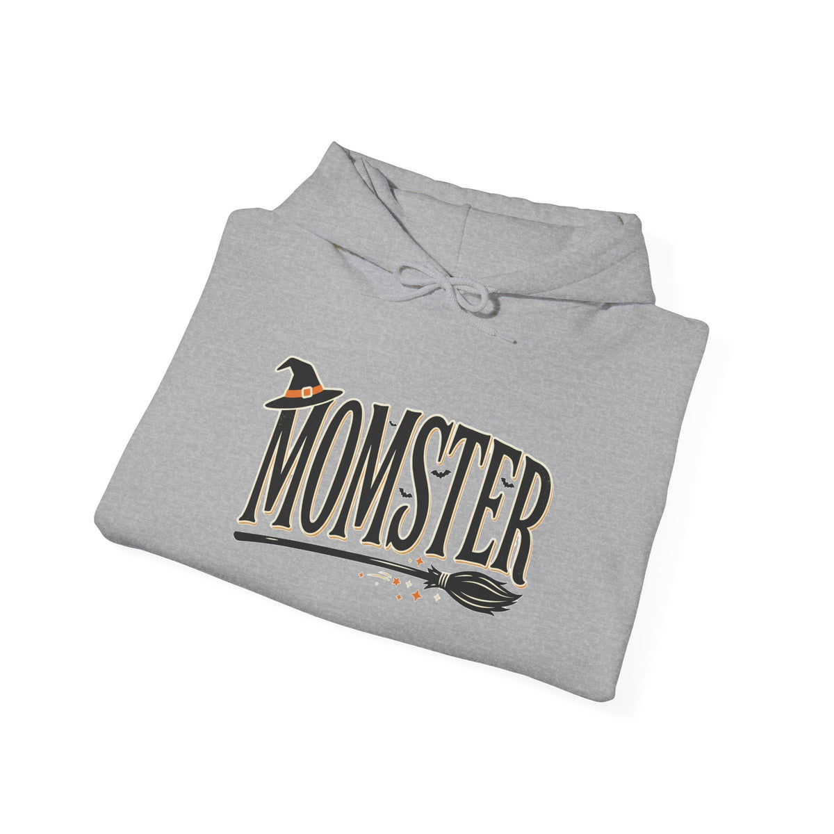 Momster Halloween Hoodie — Witch Hat & Broom Mom Sweatshirt