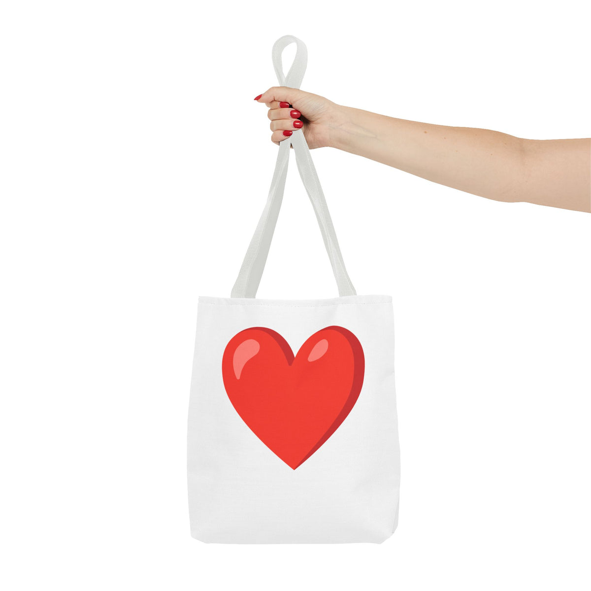 Red Heart Graphic Tote Bag – Cute Valentine’s Day Canvas Shopper
