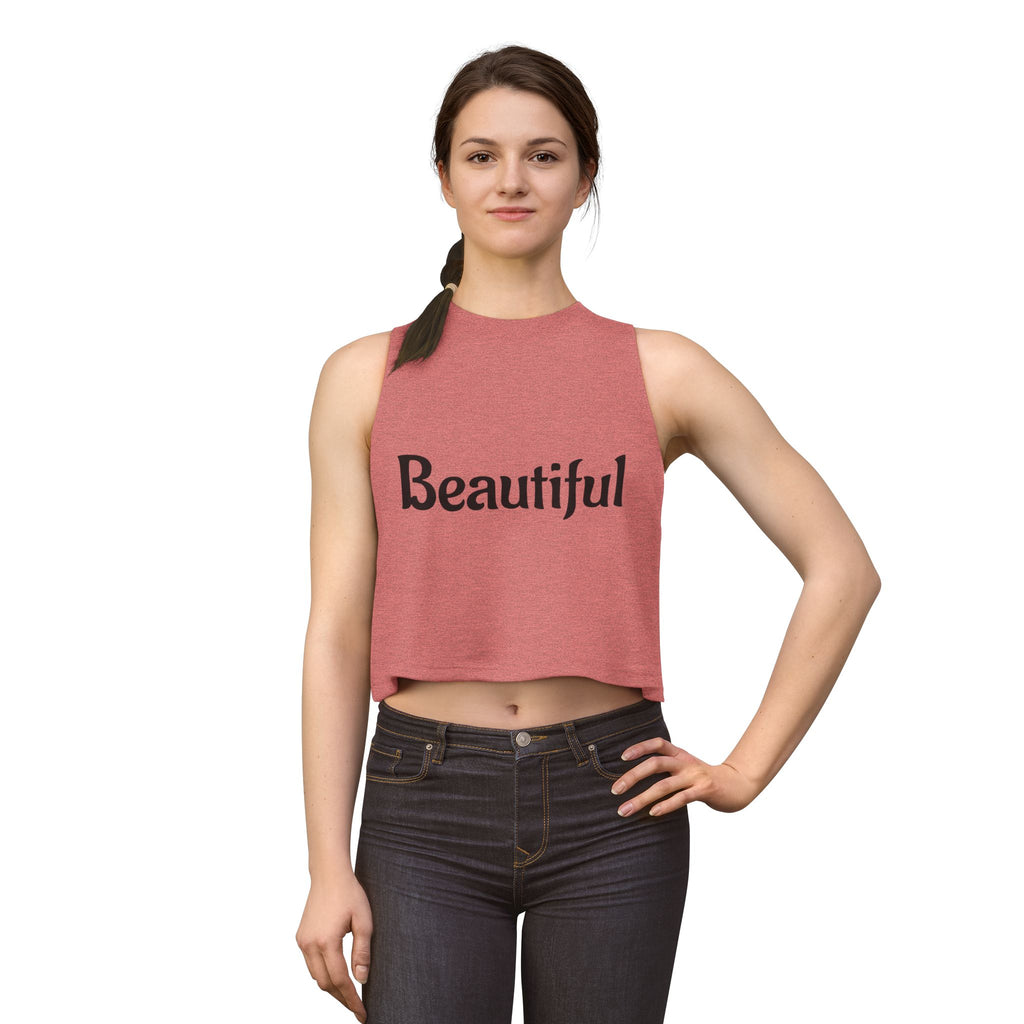 Beautiful Women's Crop Tank Top — Positive Message Graphic Crop