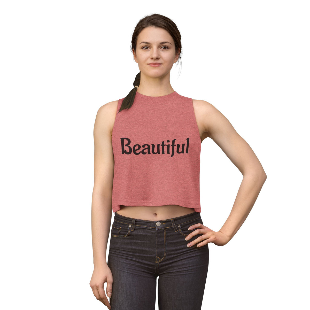 Beautiful Women's Crop Tank Top — Positive Message Graphic Crop