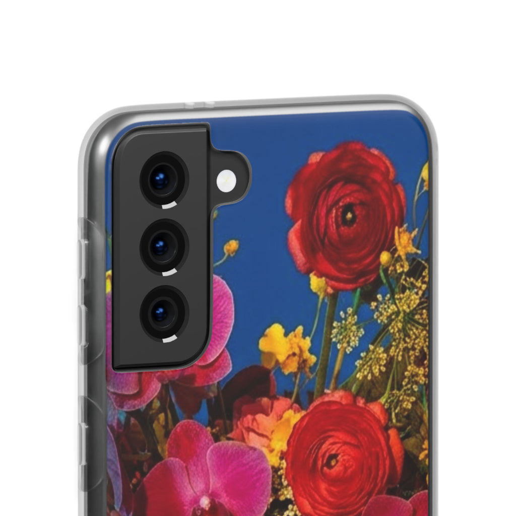 Floral Bouquet Flexi Case — Vibrant Red & Pink Flowers Phone Cover