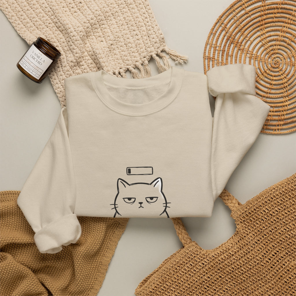 Patience 1% Cat Crewneck Sweatshirt | Grumpy Humor, Sarcastic Typography