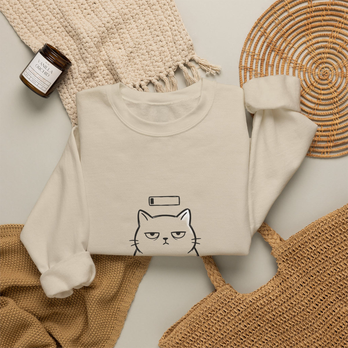 Patience 1% Cat Crewneck Sweatshirt | Grumpy Humor, Sarcastic Typography