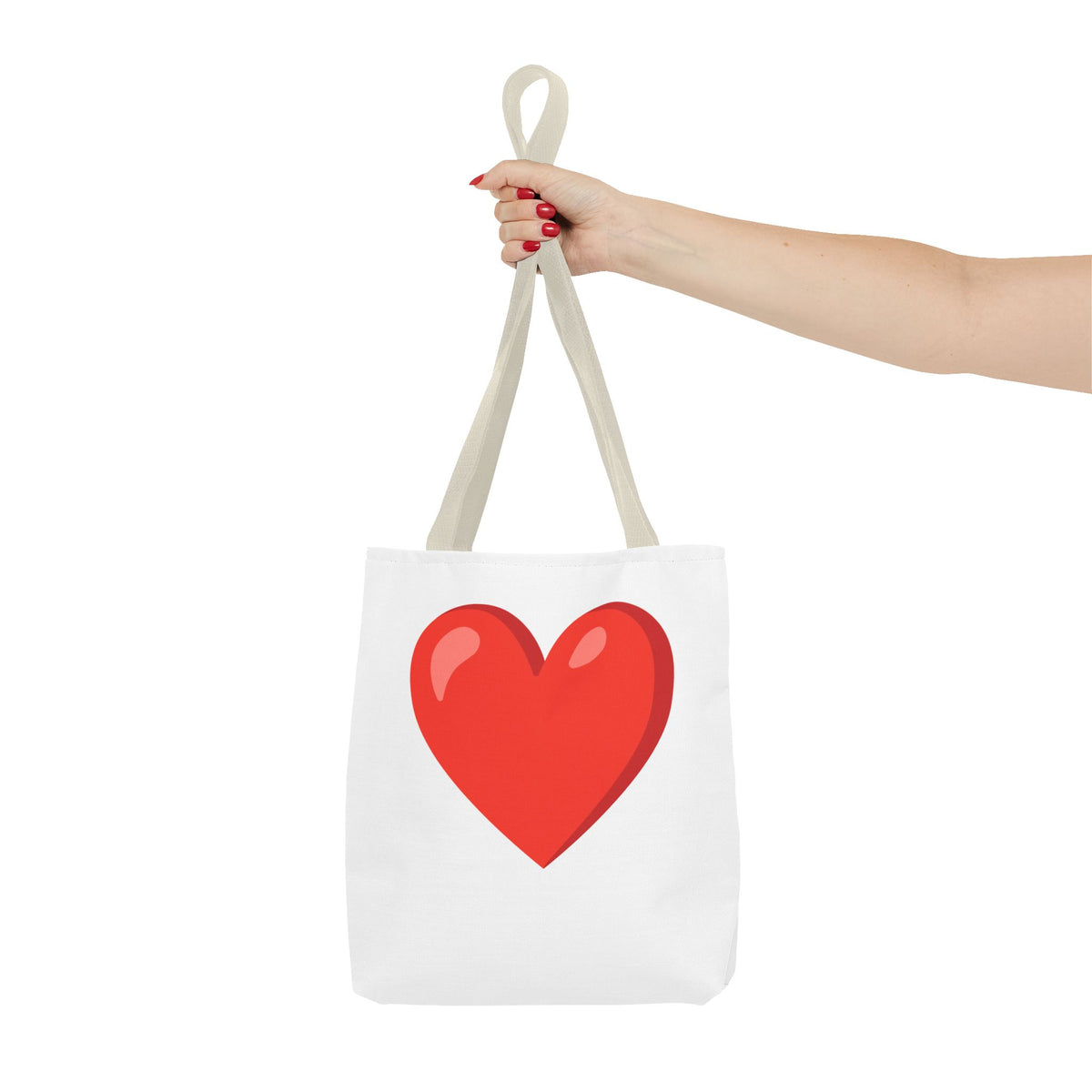 Red Heart Graphic Tote Bag – Cute Valentine’s Day Canvas Shopper