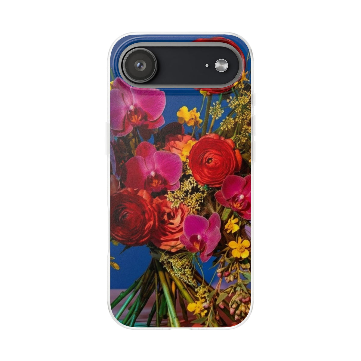 Floral Bouquet Flexi Case — Vibrant Red & Pink Flowers Phone Cover