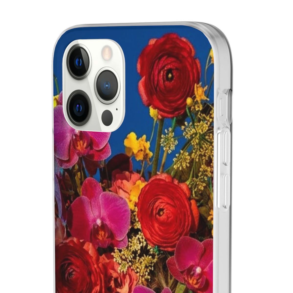 Floral Bouquet Flexi Case — Vibrant Red & Pink Flowers Phone Cover