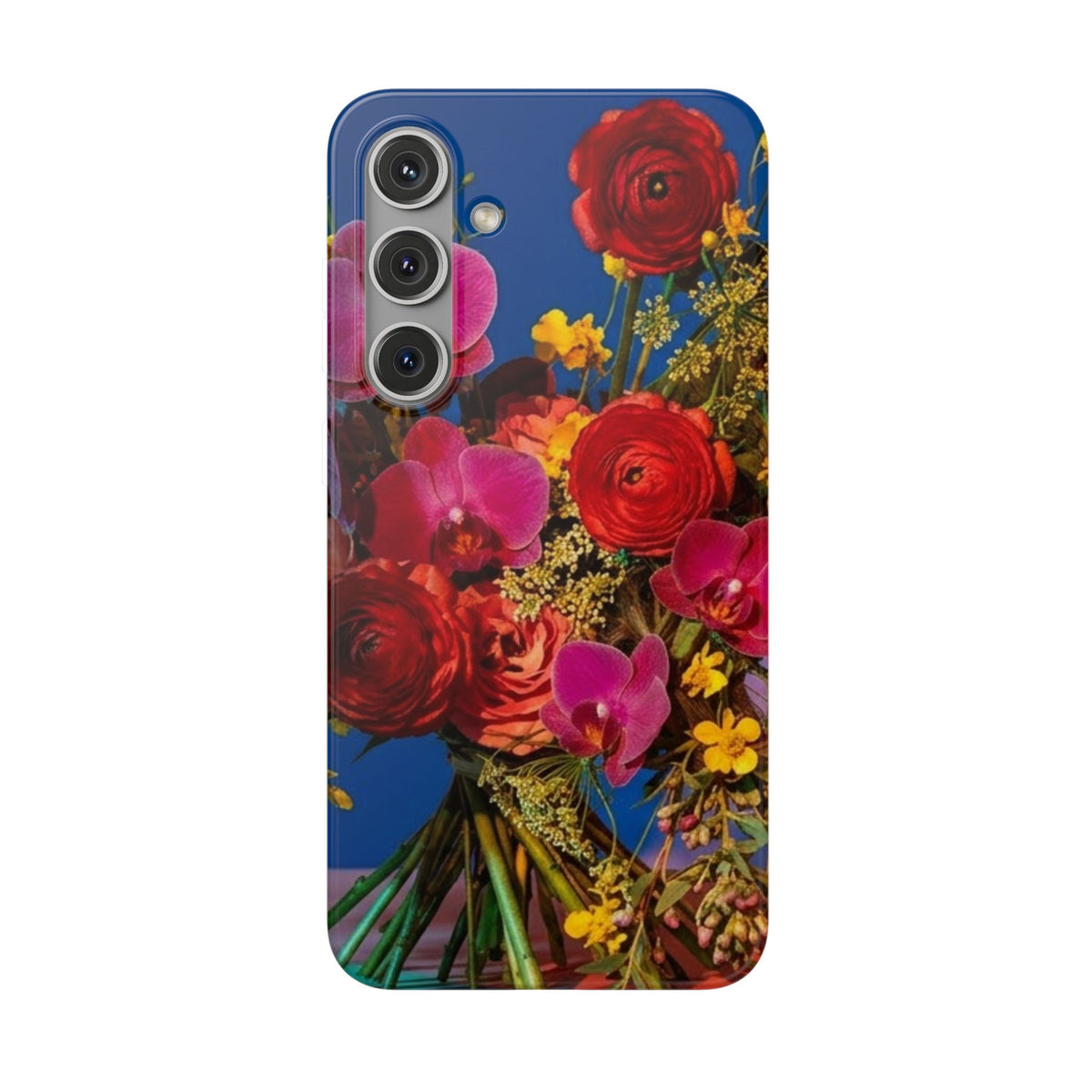 Floral Bouquet Flexi Case — Vibrant Red & Pink Flowers Phone Cover