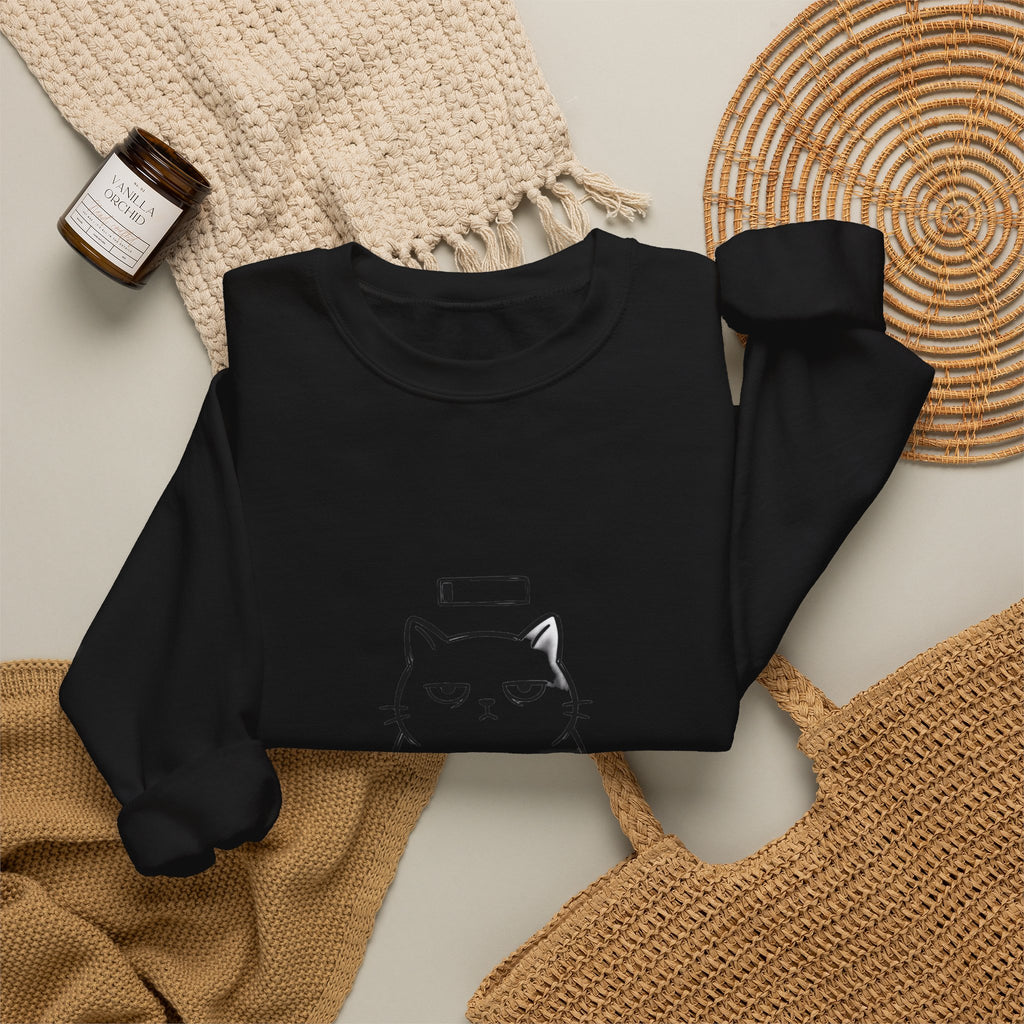 Patience 1% Cat Crewneck Sweatshirt | Grumpy Humor, Sarcastic Typography