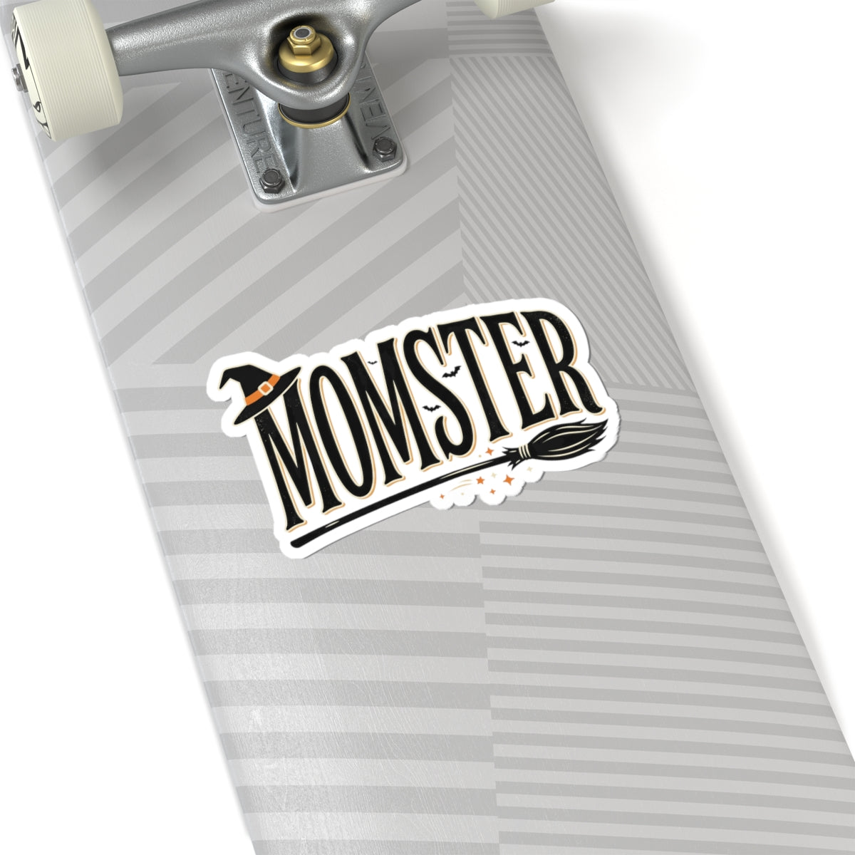 Momster Halloween Sticker — Witch Hat & Broom Mom Sticker