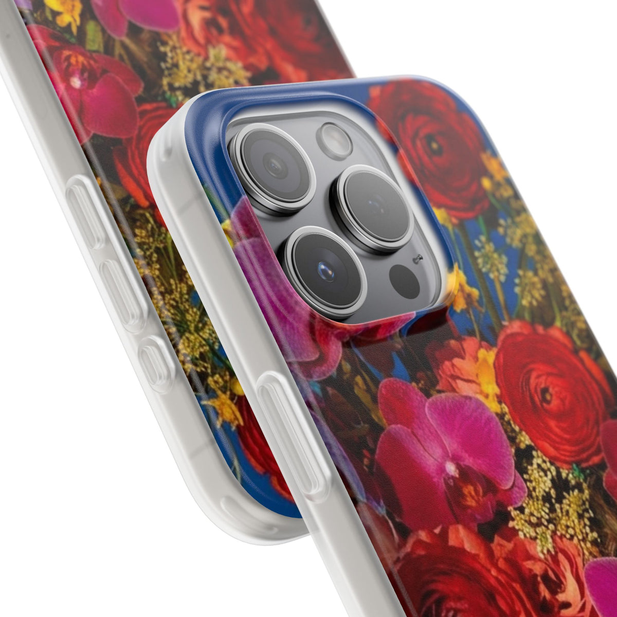 Floral Bouquet Flexi Case — Vibrant Red & Pink Flowers Phone Cover