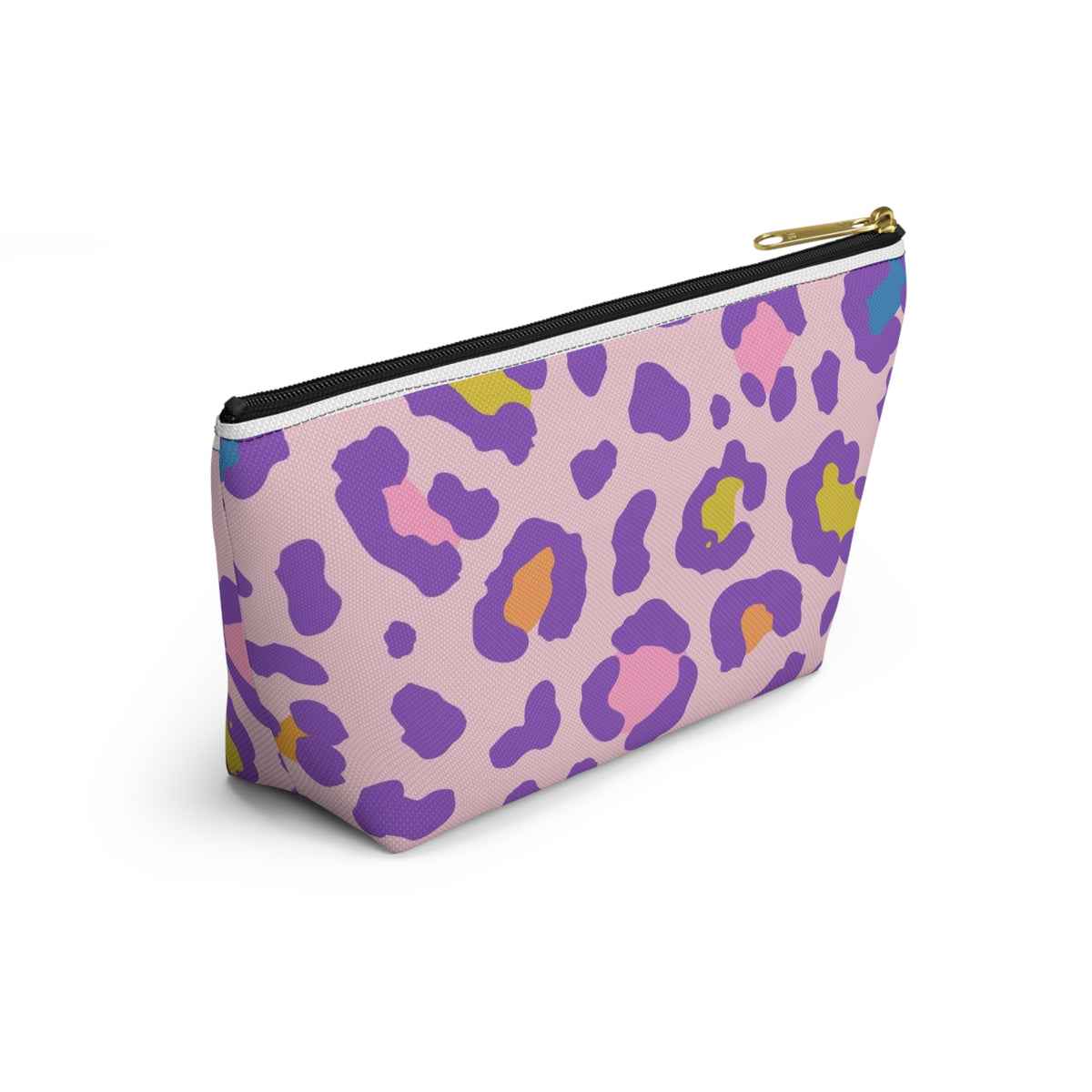 Pastel Leopard Accessory Pouch — Pink T‑Bottom Makeup Bag
