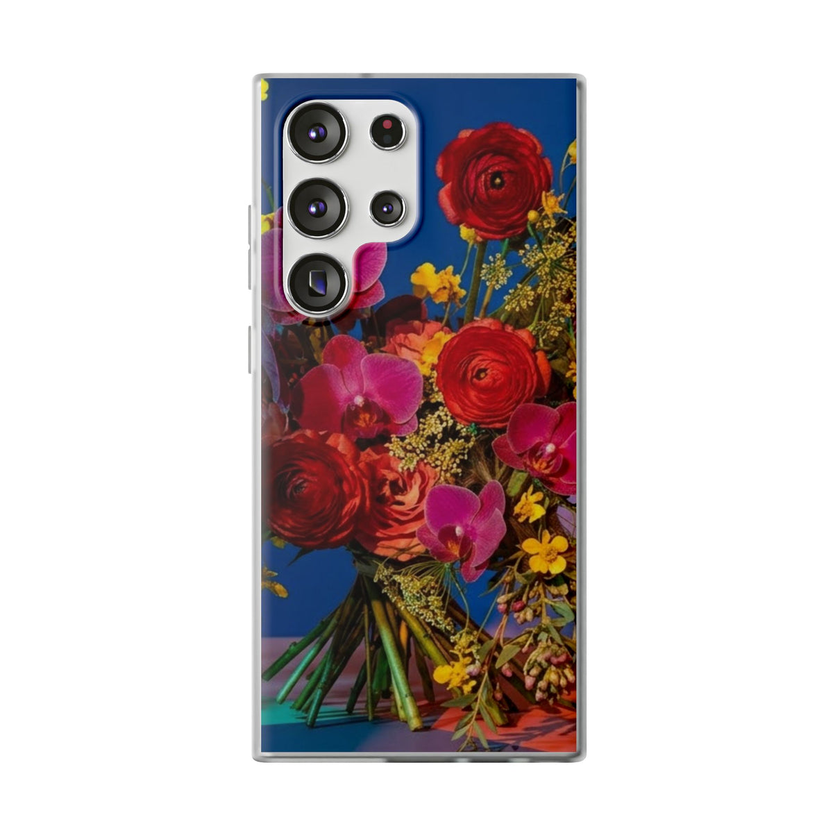 Floral Bouquet Flexi Case — Vibrant Red & Pink Flowers Phone Cover
