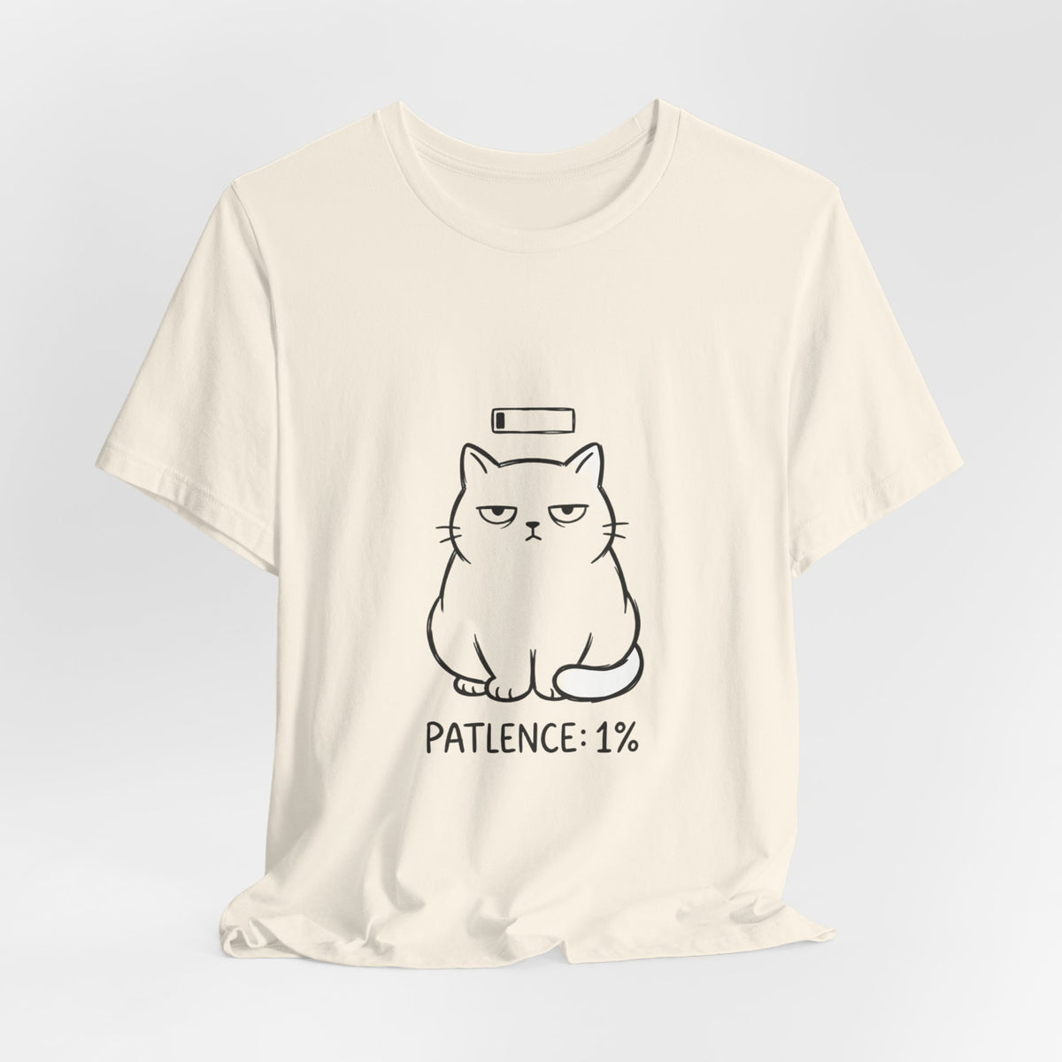 Patience 1% Cat Tee | Grumpy Humor, Sarcastic Introvert Shirt