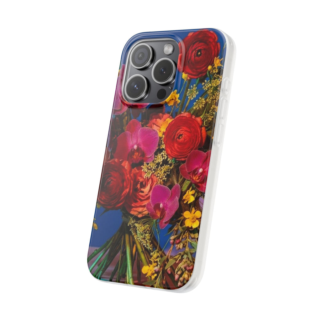 Floral Bouquet Flexi Case — Vibrant Red & Pink Flowers Phone Cover