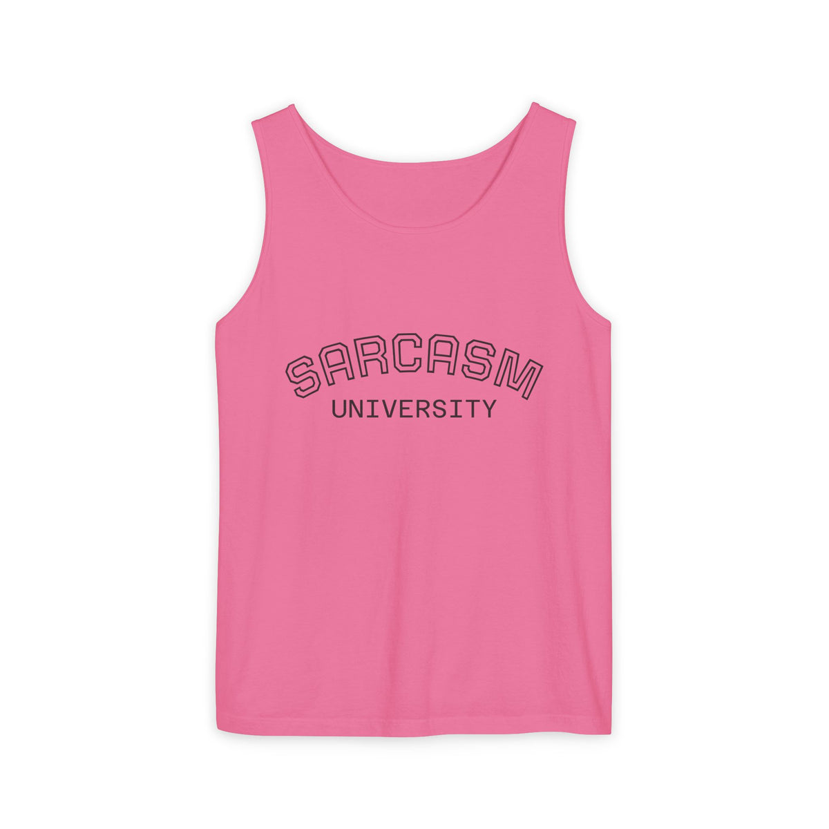 Sarcasm University Tank Top — Funny Collegiate Graphic Tank