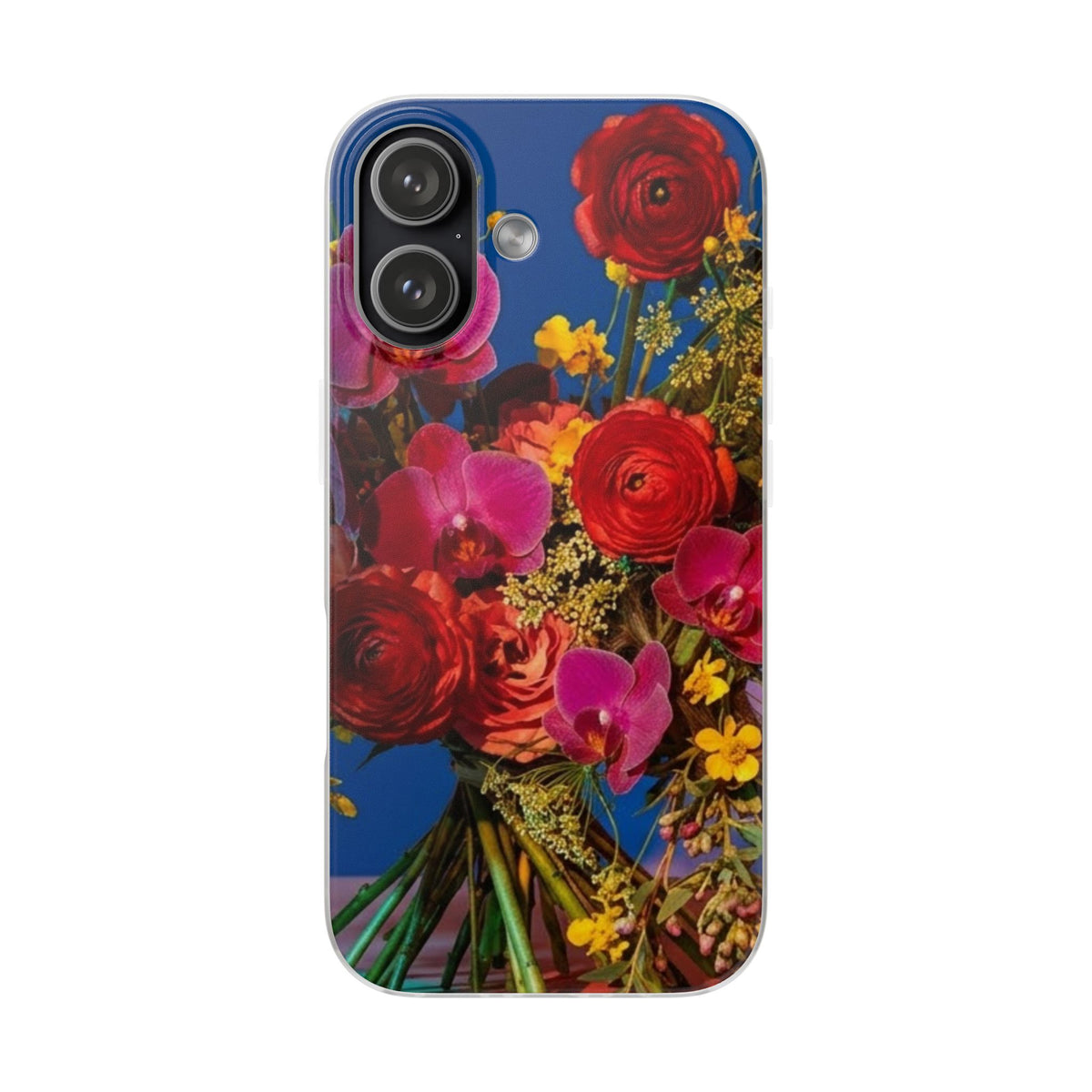 Floral Bouquet Flexi Case — Vibrant Red & Pink Flowers Phone Cover