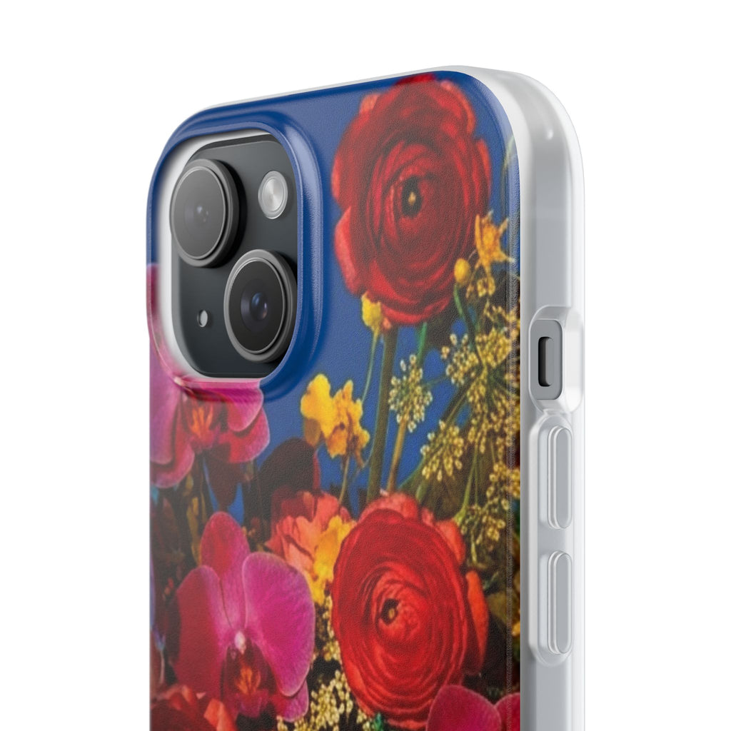Floral Bouquet Flexi Case — Vibrant Red & Pink Flowers Phone Cover