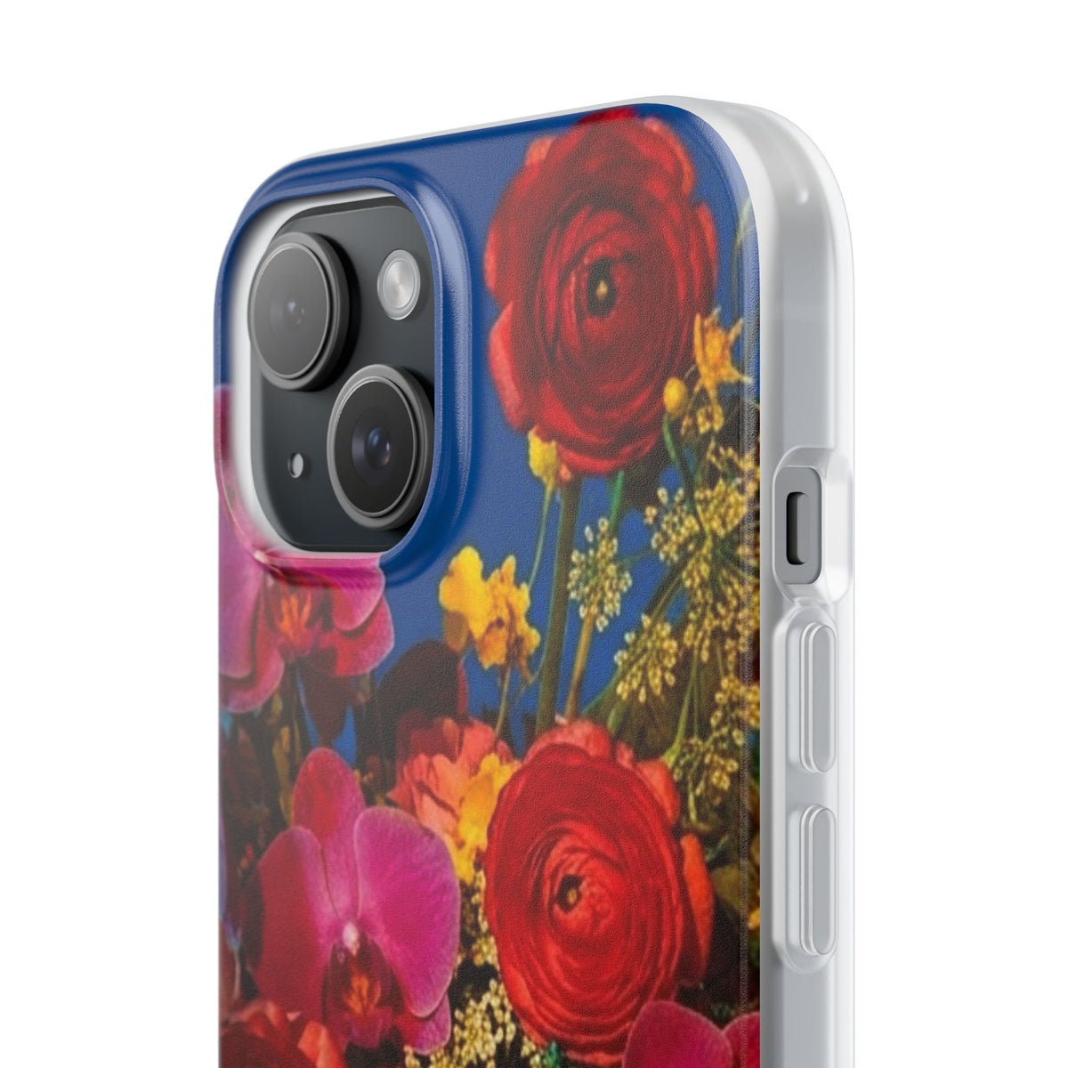 Floral Bouquet Flexi Case — Vibrant Red & Pink Flowers Phone Cover