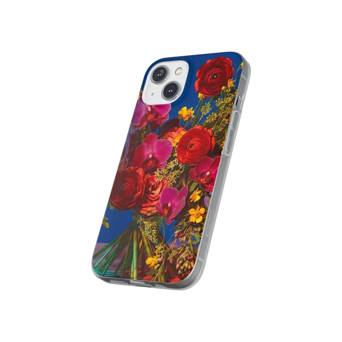 Floral Bouquet Flexi Case — Vibrant Red & Pink Flowers Phone Cover